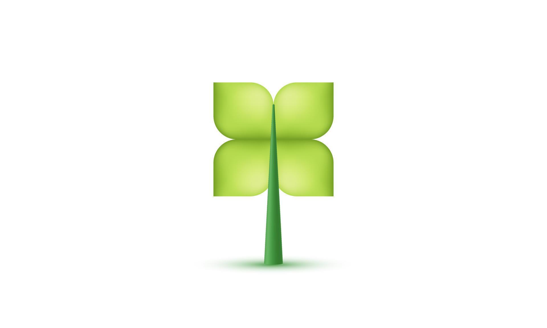 illustration abstract realistic green line leaf icon 3d creative
