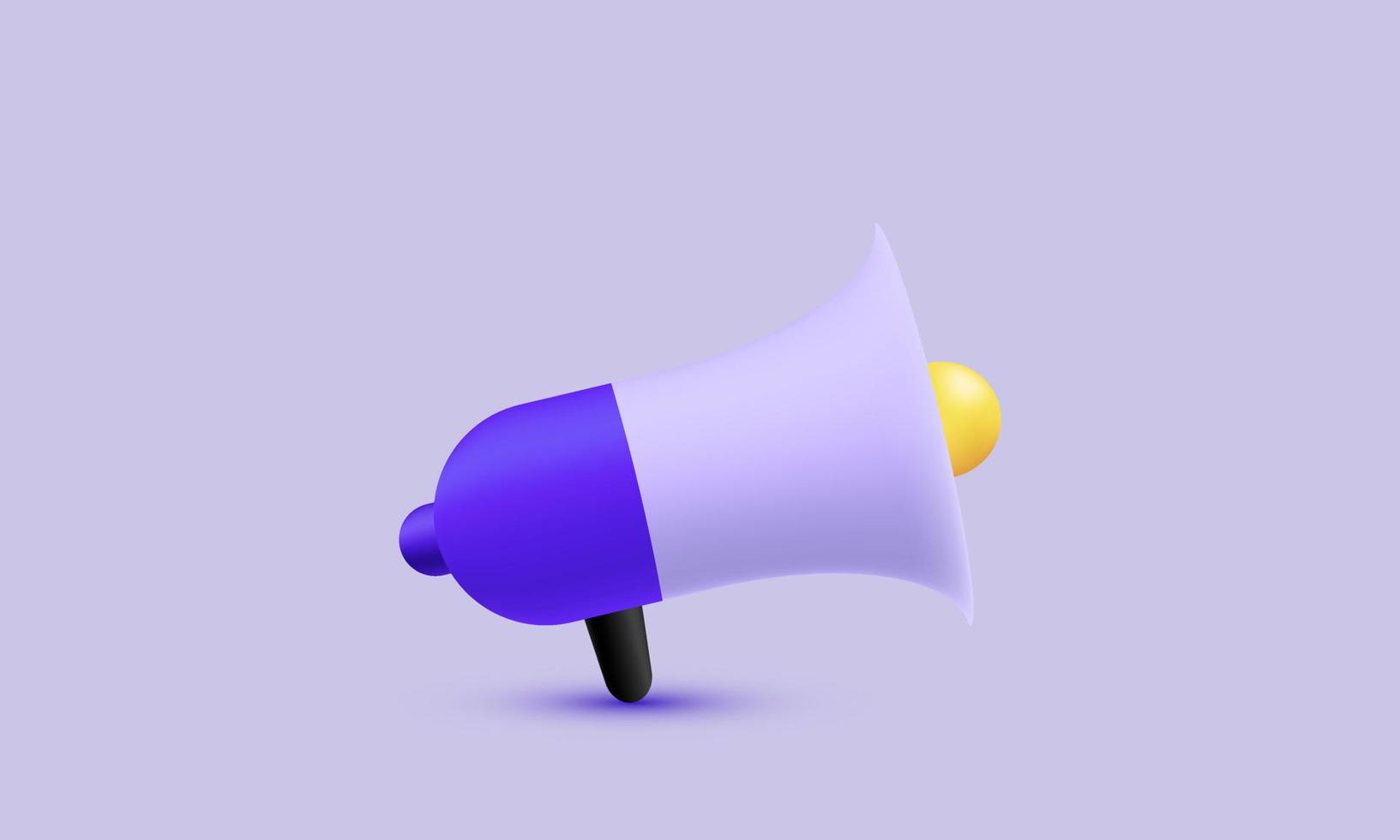 illustration realistic modern loud speaker megaphone symbol icon 3d creative isolated on background vector