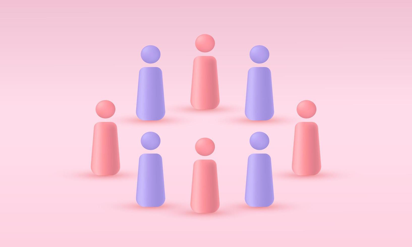 illustration realistic vector icon modern finding employee workers 3d creative isolated on background