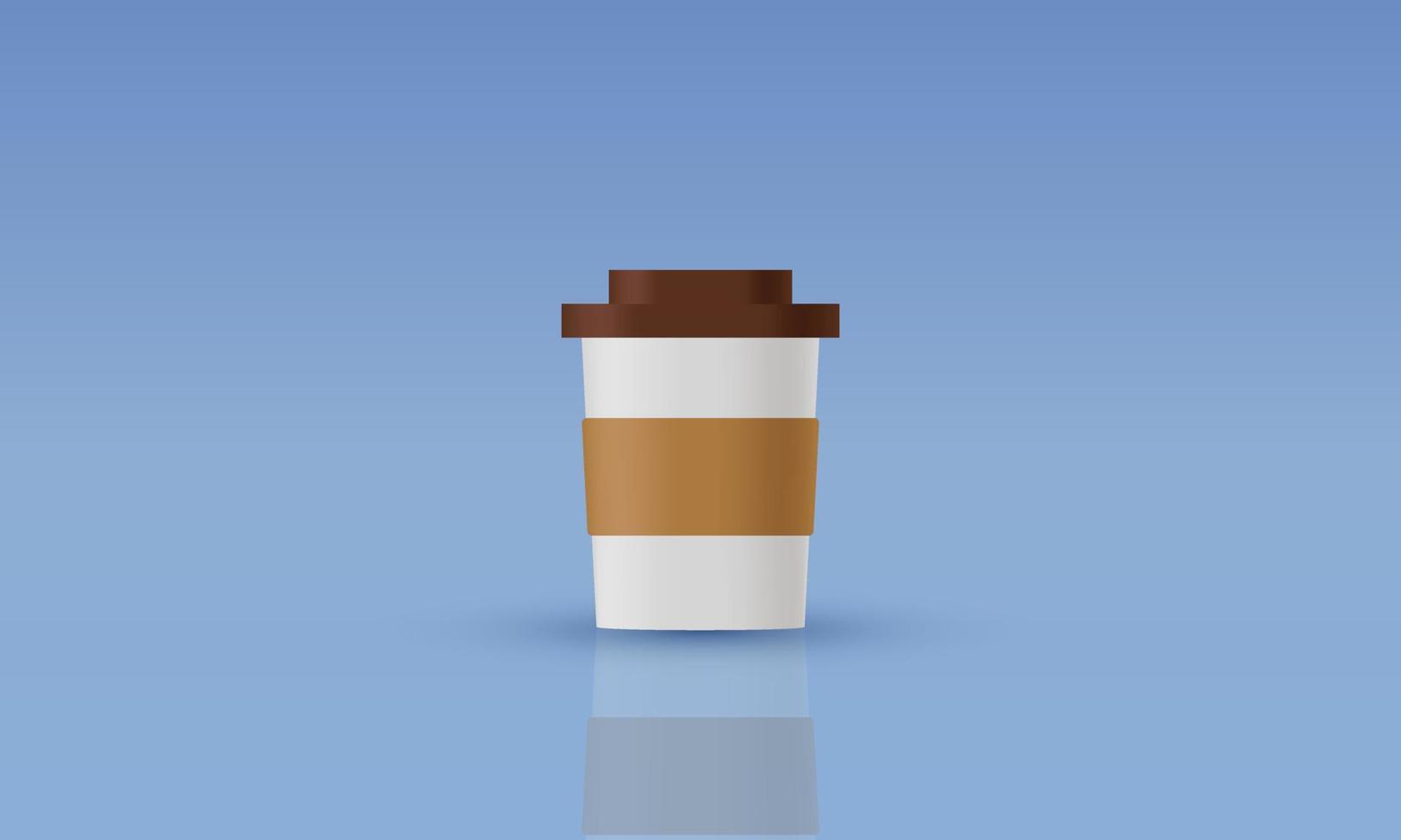 illustration realistic vector paper coffee cup tea icon 3d creative isolated on background