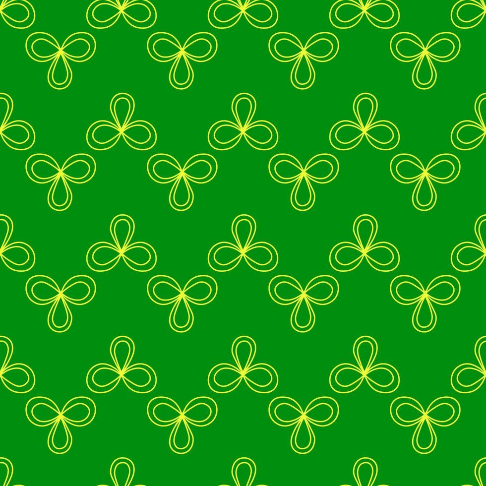 Cool trendy pattern with clover. Bright shamrock leaves on a green background. Hand-drawn seamless pattern. Cute saint patrick fashion print. vector