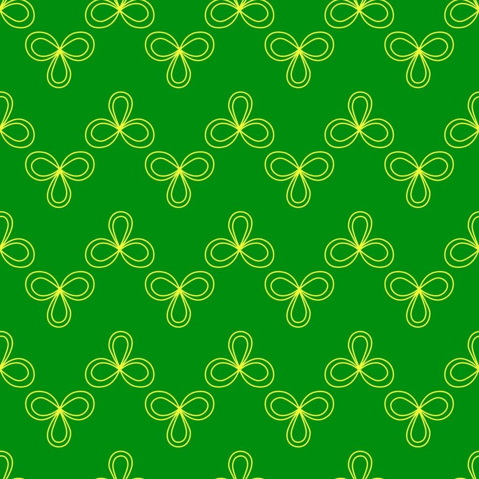 Cool trendy pattern with clover. Bright shamrock leaves on a green background. Hand-drawn seamless pattern. Cute saint patrick fashion print. vector