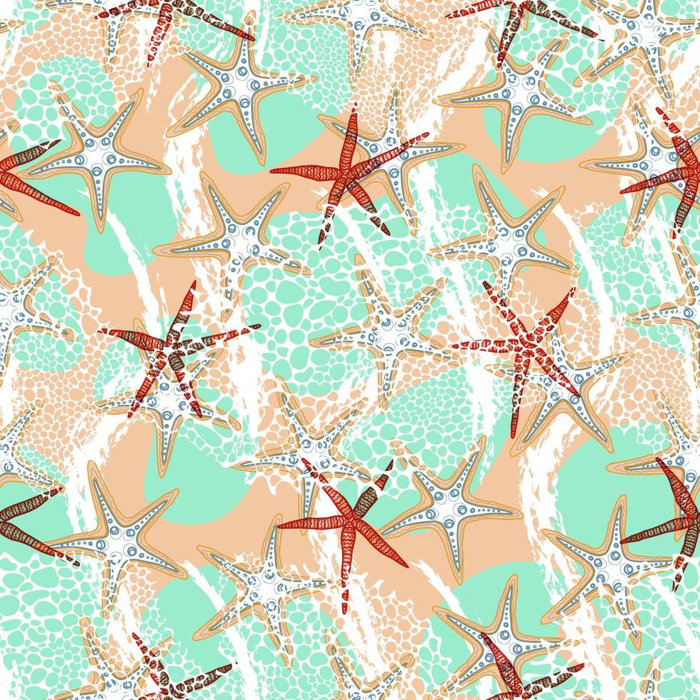 seamless pattern with starfish. trendy nautical print. childish cute pattern for kids. underwater world of the ocean. vector