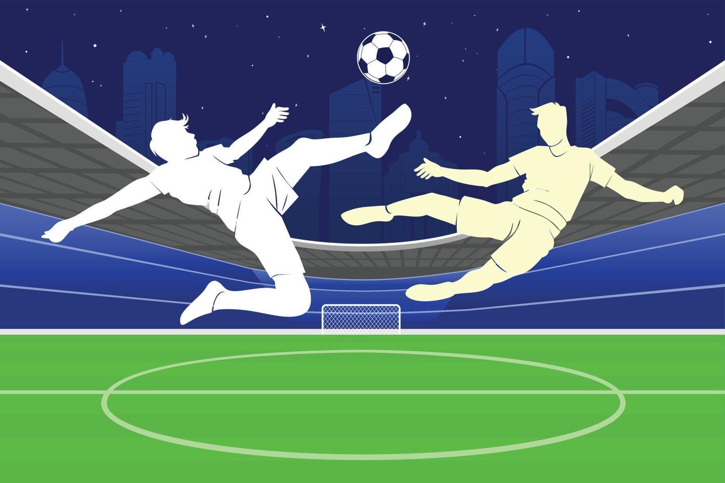 Soccer and Football Player Man Illustration Logo Vector. Football background for banner, soccer championship vector