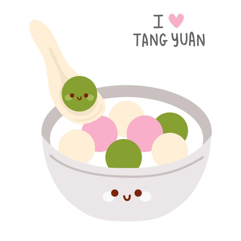 doodle asian food tang yuan vector