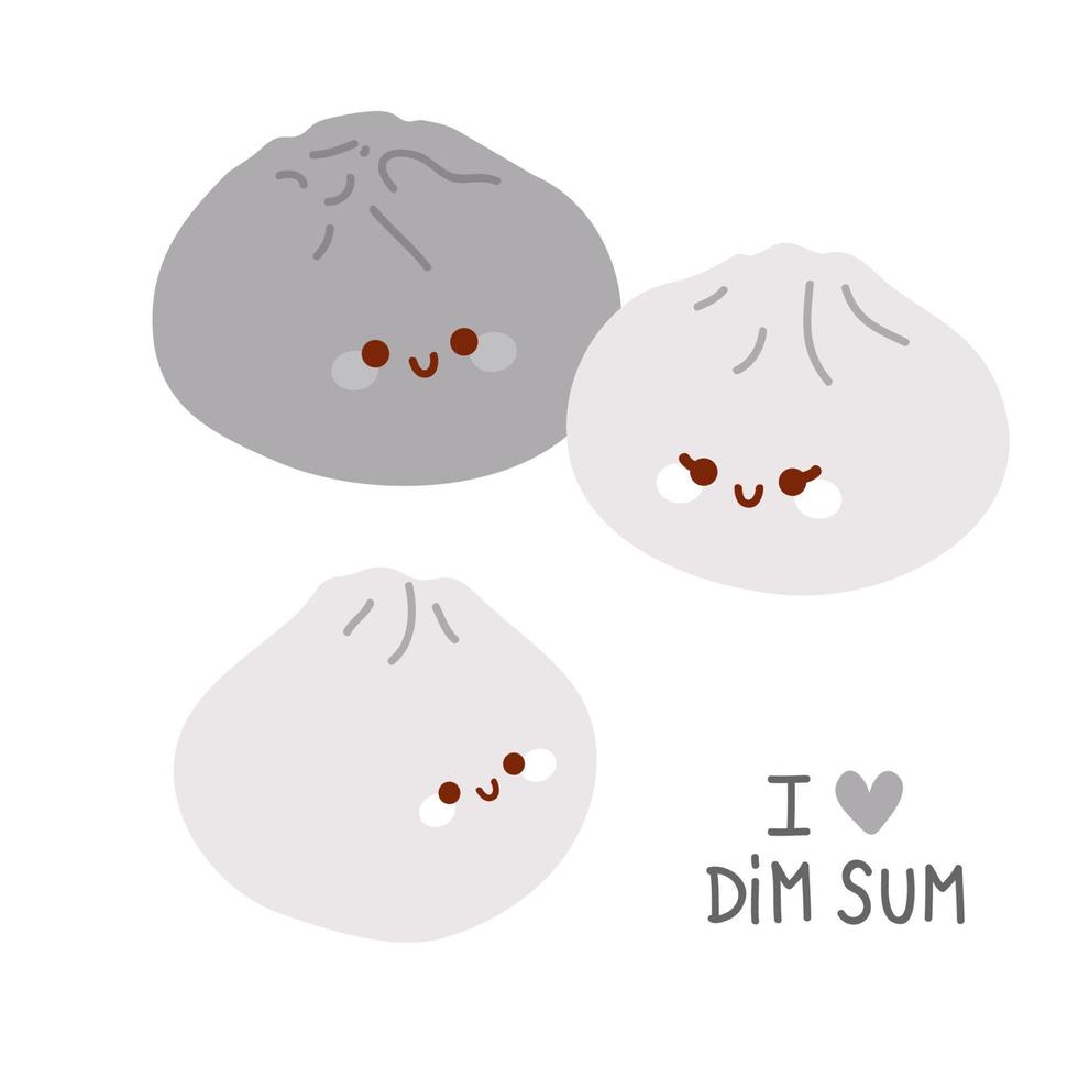 doodle asian food dumpling vector