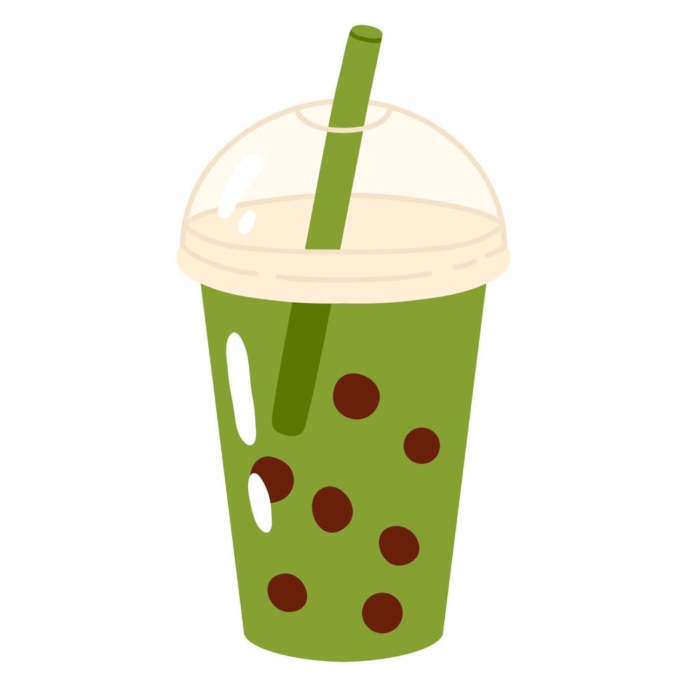 doodle asian food  bubble tea vector