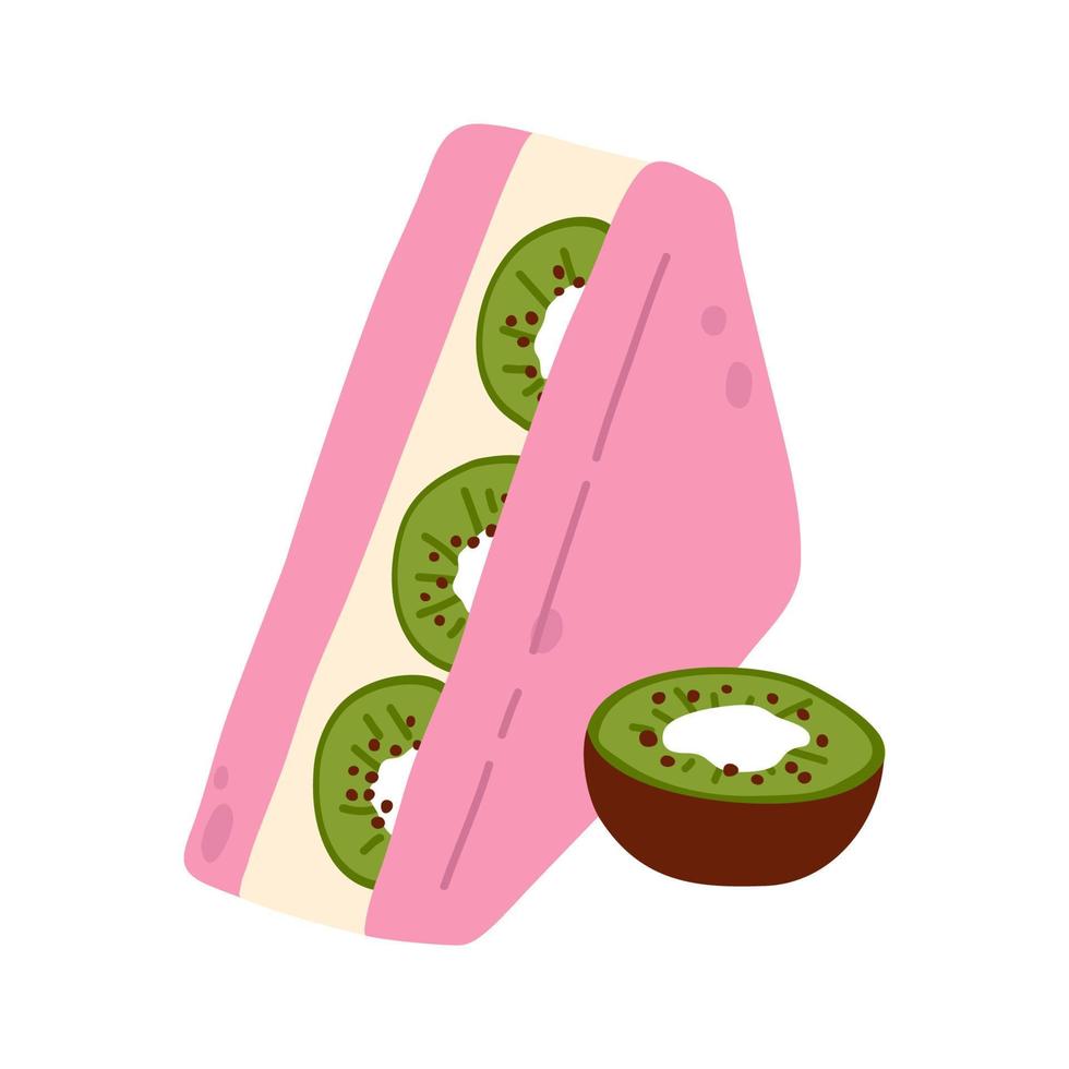 doodle asian food fruit sando vector