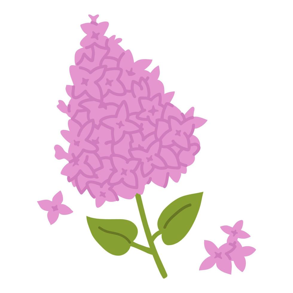 doodle spring flower lilac vector