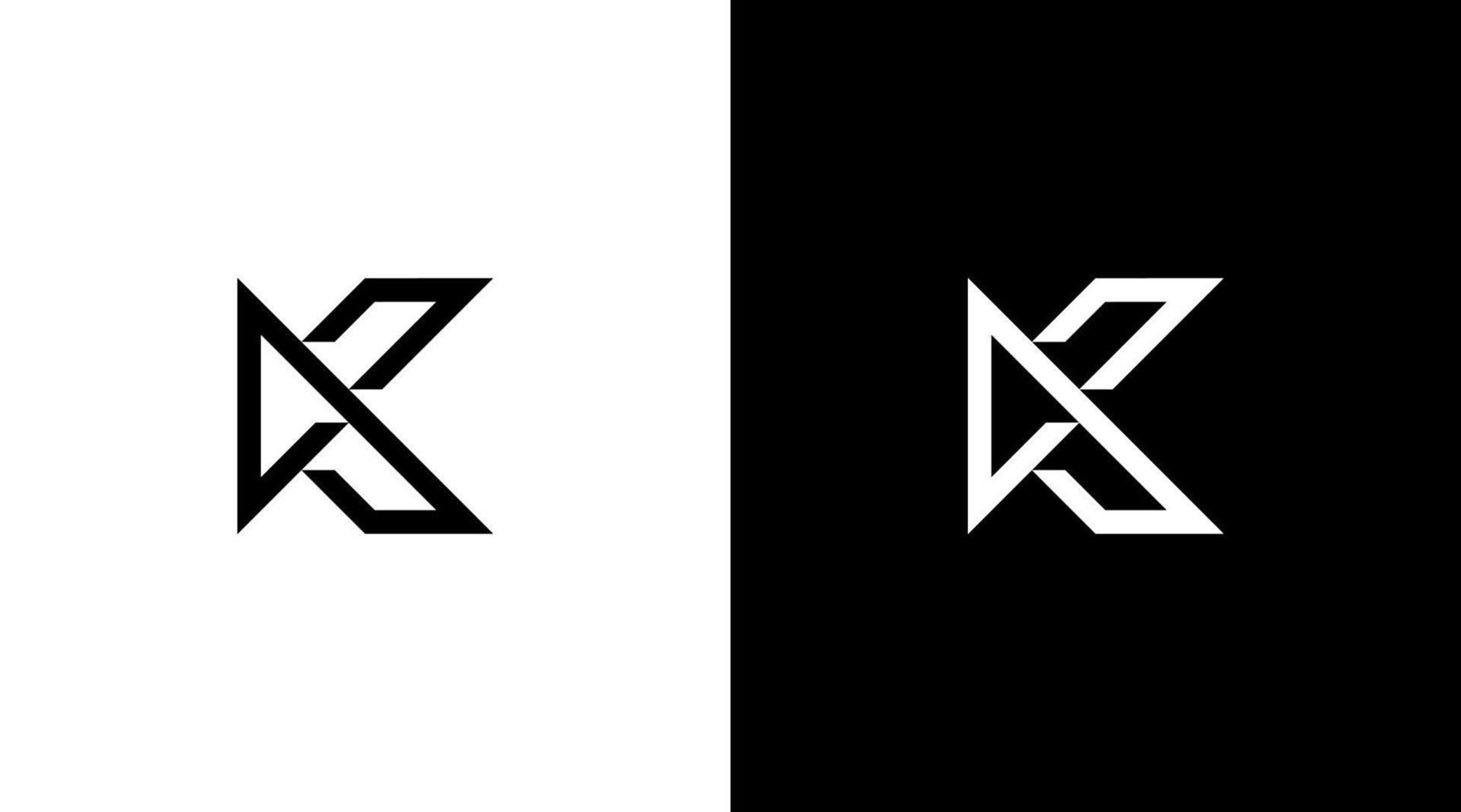 K logo vector monogram letter initial black and white icon illustration style Designs templates