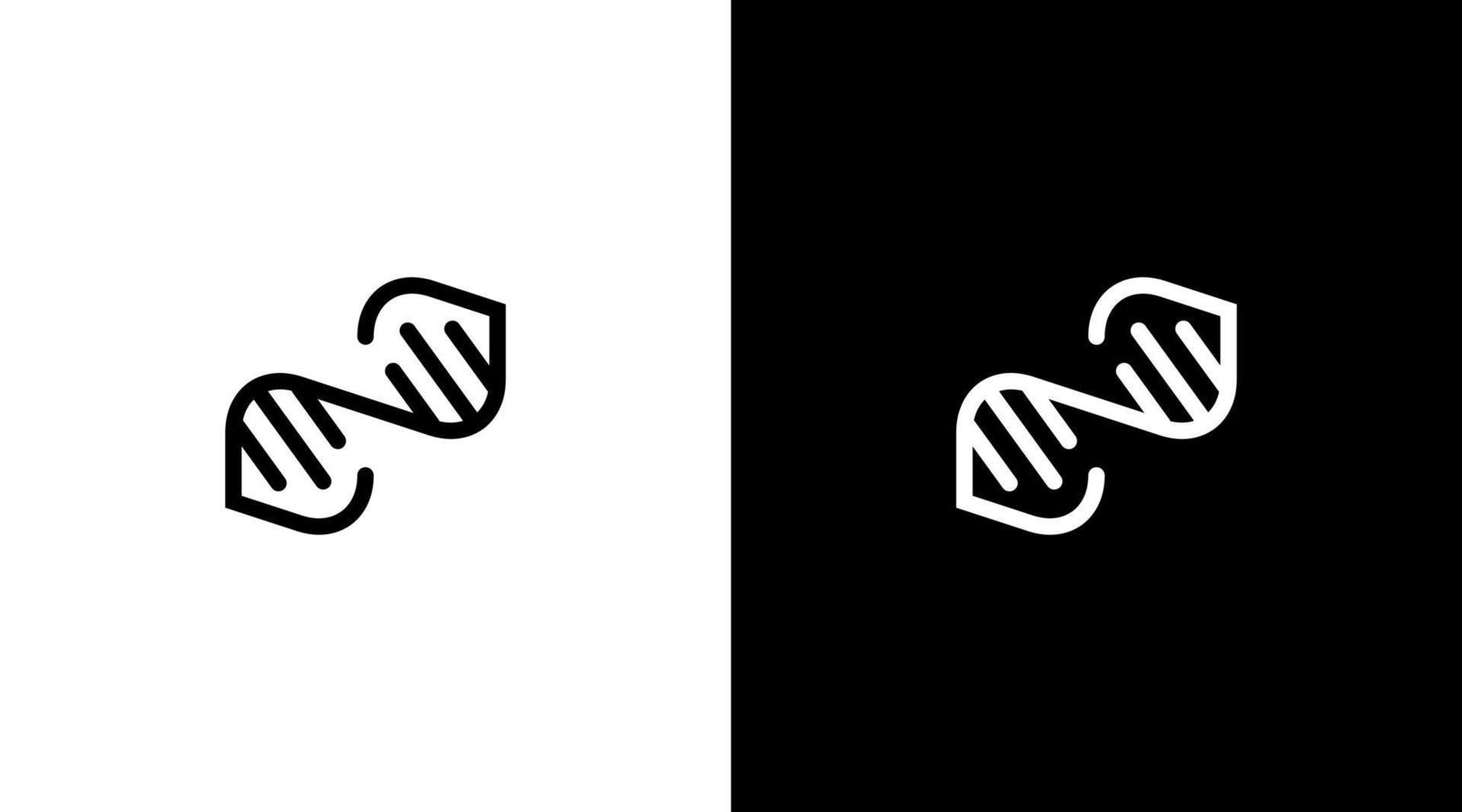 human Genetic gen logo vector science monogram black and white icon style Design template