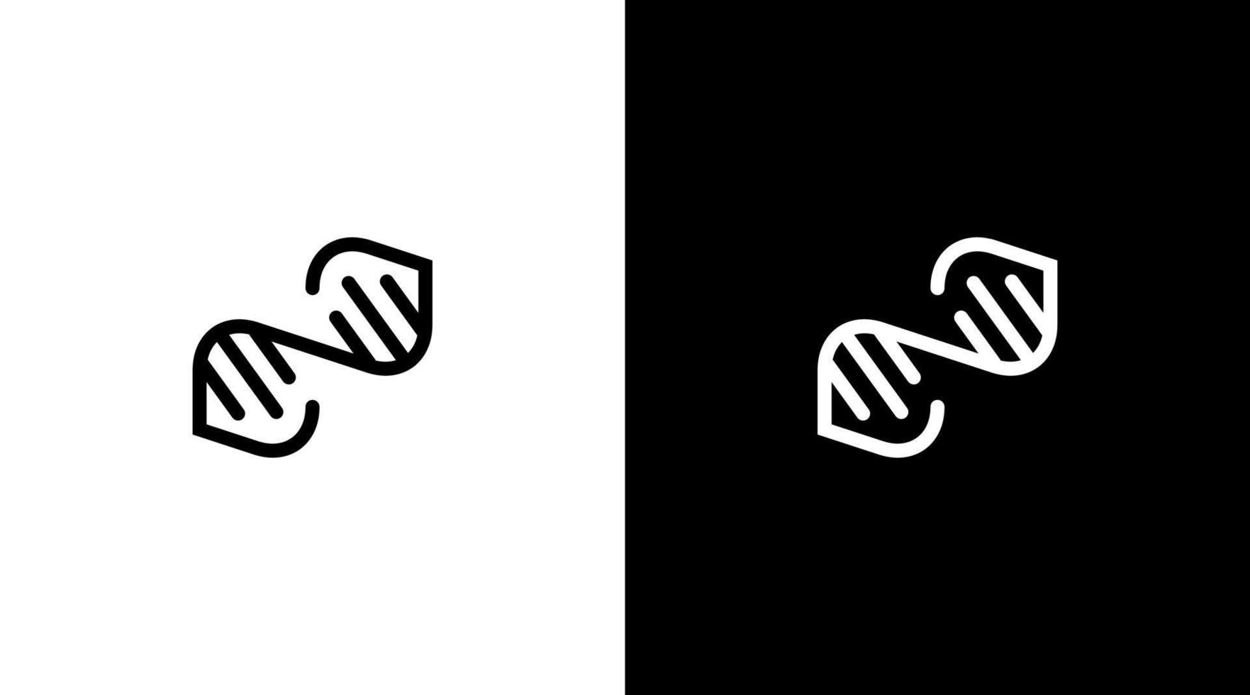 human Genetic gen logo vector science monogram black and white icon style Design template