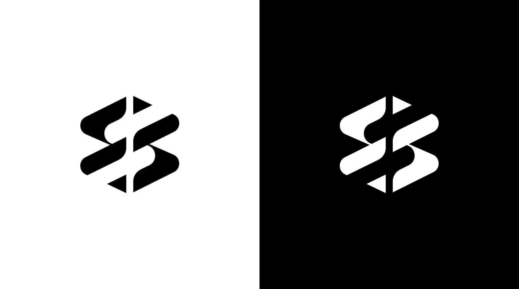 letter ss logo vector initial monogram black and white icon style Design template