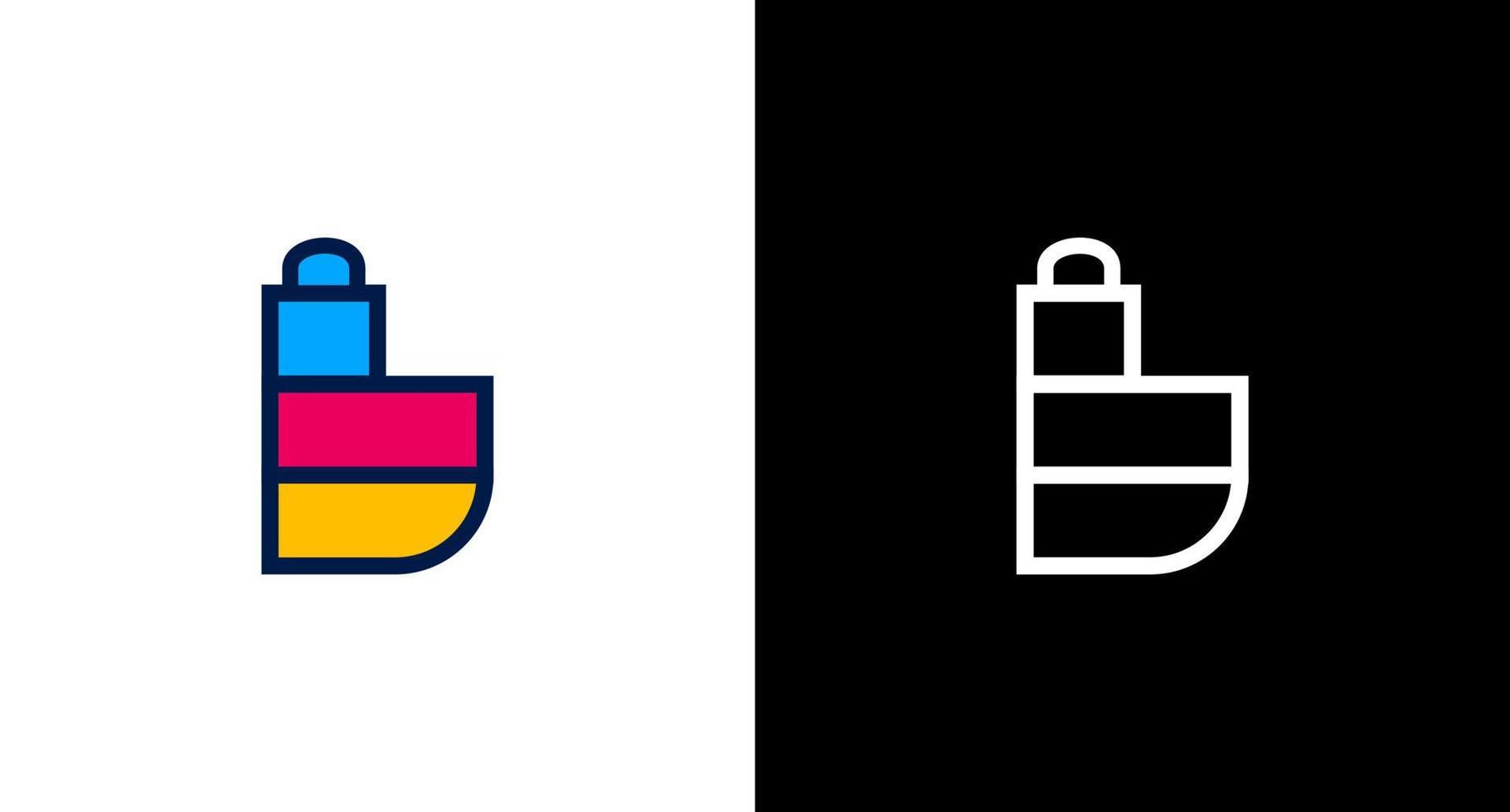 Lego logo vector si monograma letra inicial negro y blanco icono estilo diseño modelo