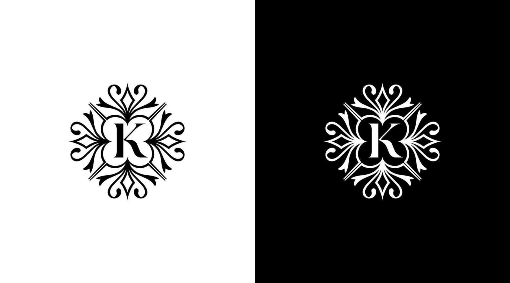 letter K vintage logo classic vector monogram initial illustration icon style Design template