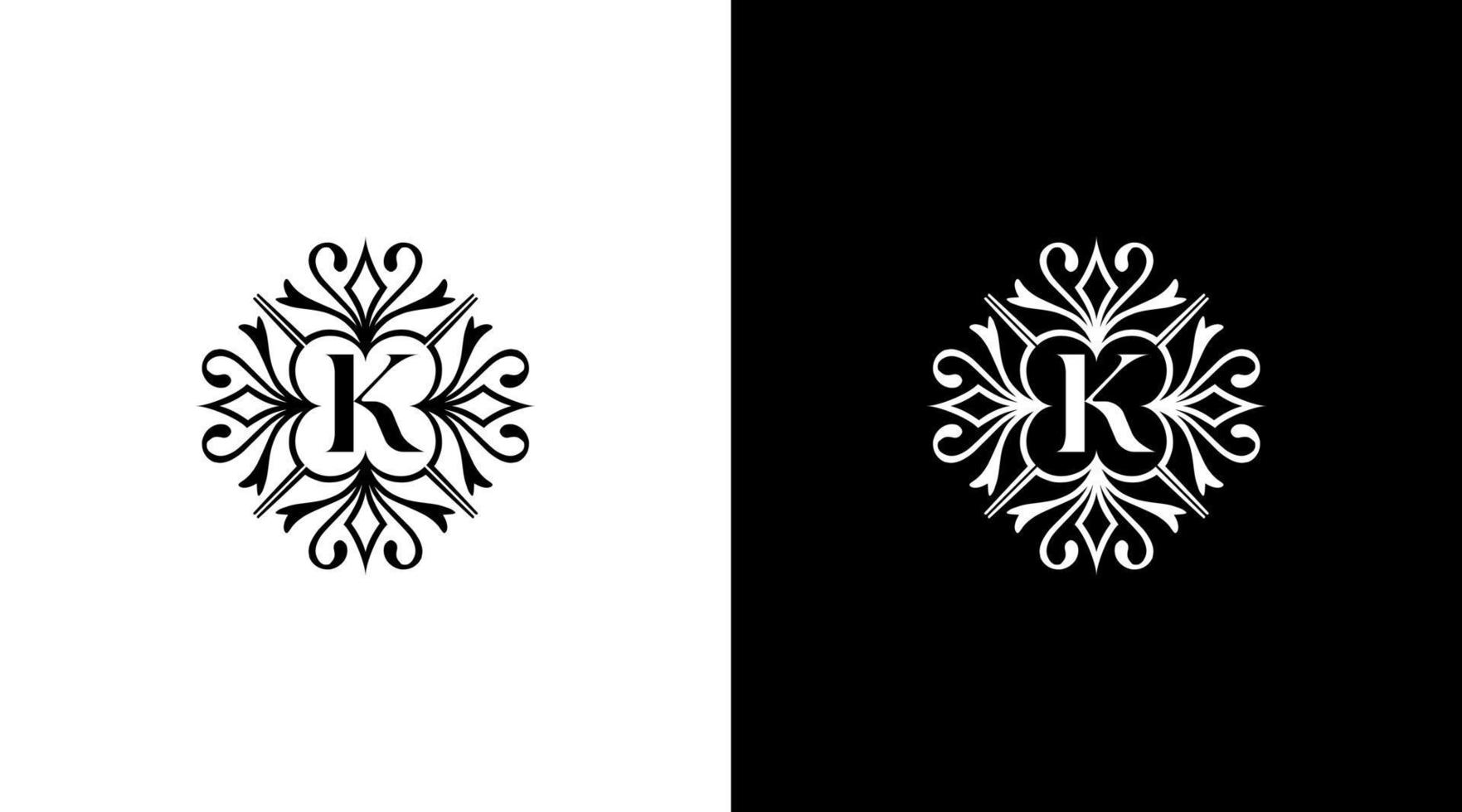 letter K vintage logo classic vector monogram initial illustration icon style Design template