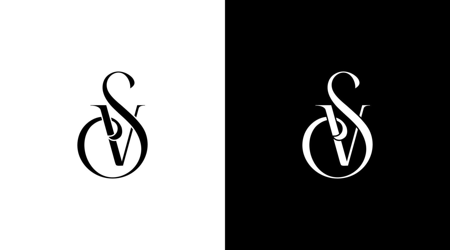 Sv logo vector monogram boutique jewelry symbol  icon illustration style Design template