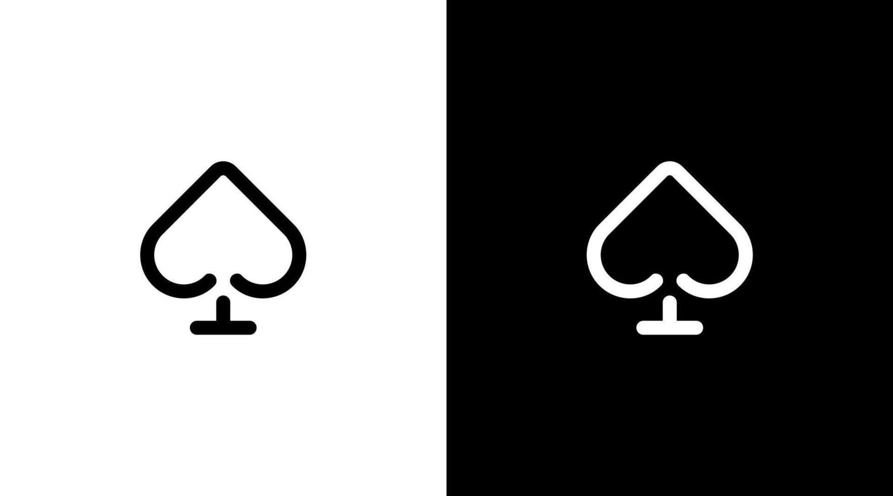 Spade logo vector casino poker gambling symbol black and white icon style Design template