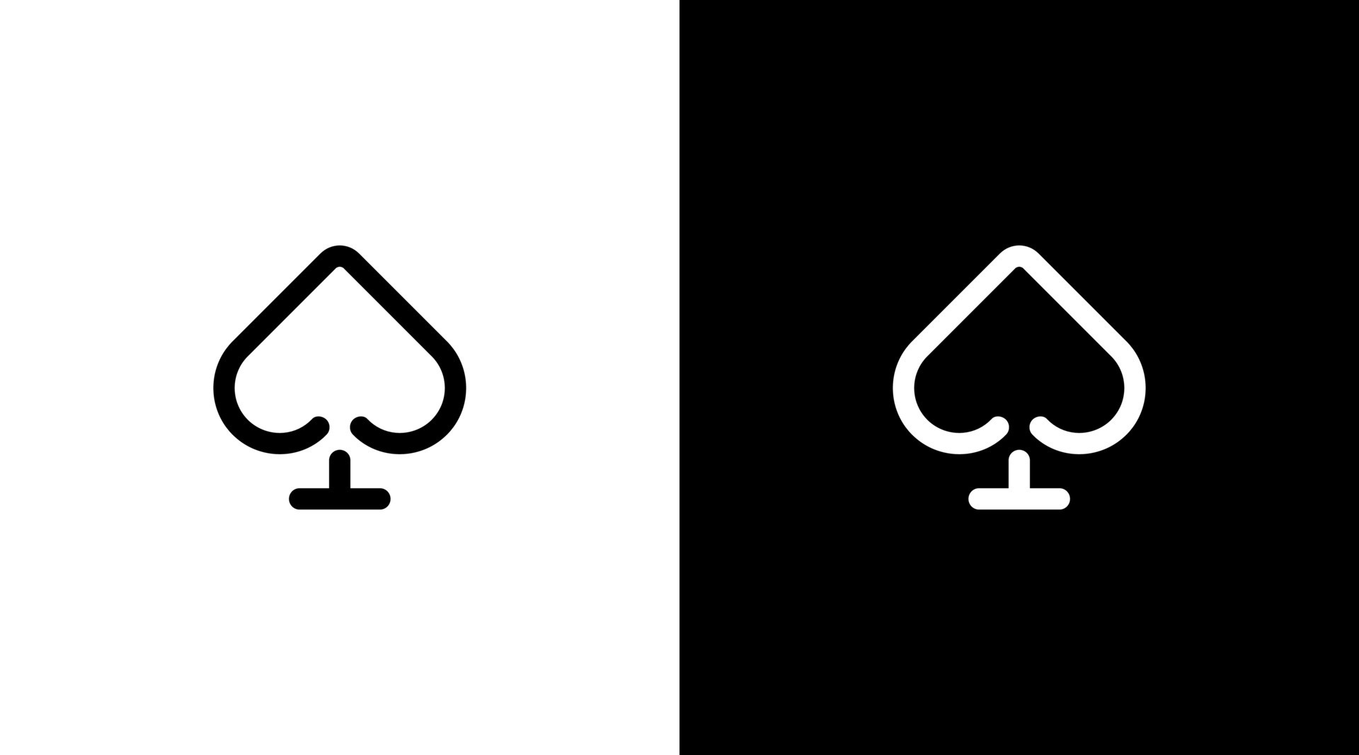 Spade logo vector casino poker gambling symbol black and white icon