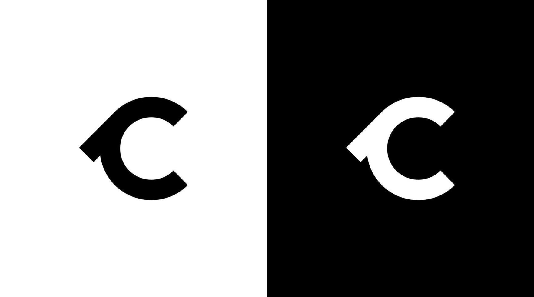 C logo vector negocio monograma negro y blanco icono estilo diseño modelo