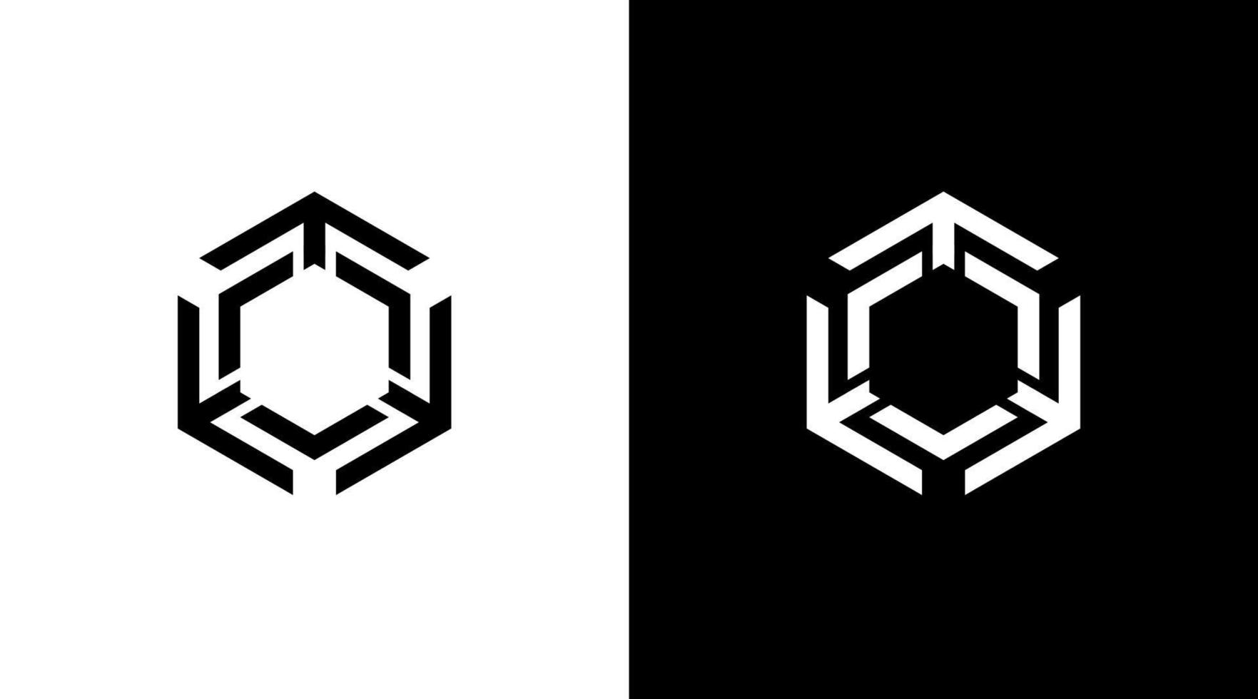 logo hexagon geometric icon illustration style Designs templates vector