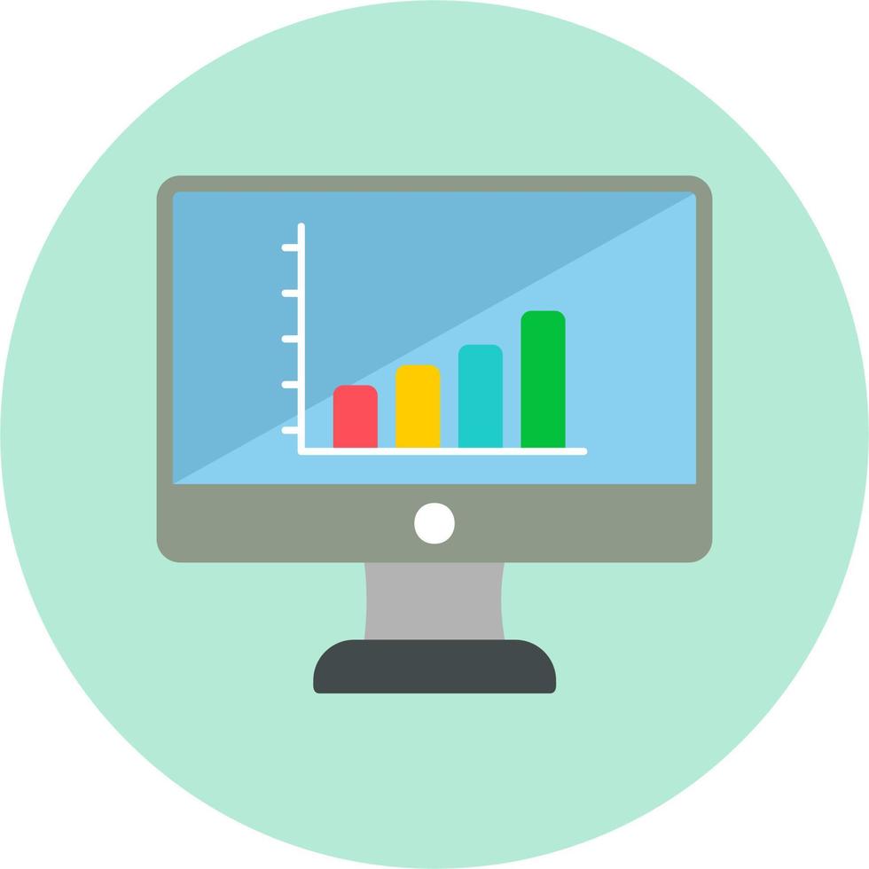 Online Bar Chart Vector Icon