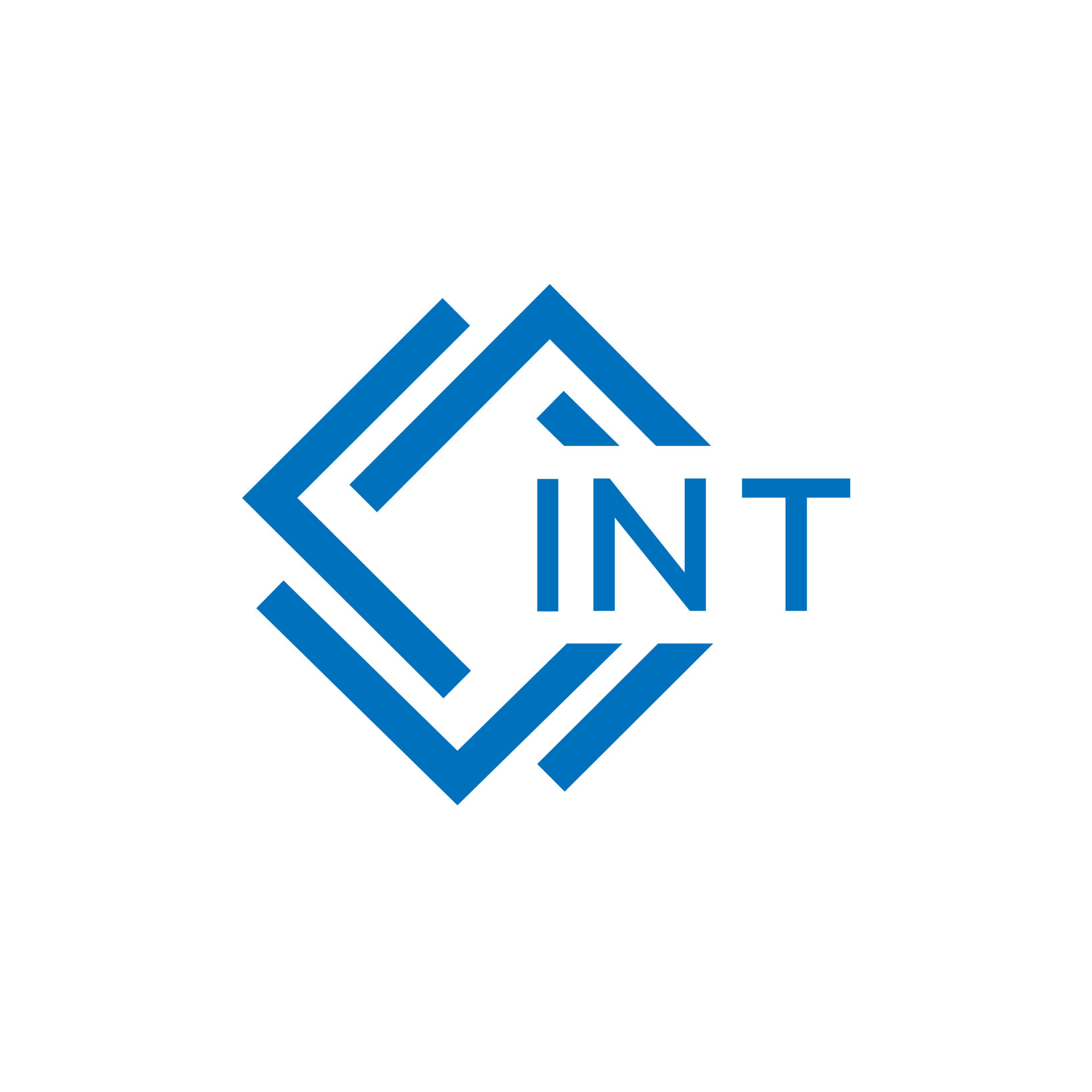 INT letter logo design on white background. INT creative circle letter