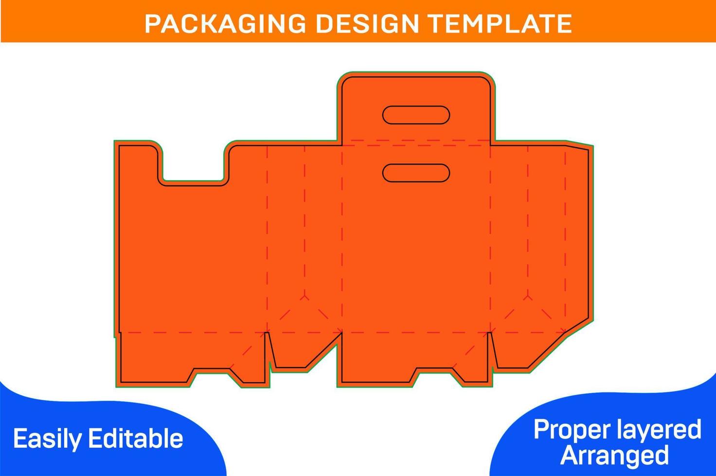 Auto bottom closer bag dieline tamplate foldable paper bag vector