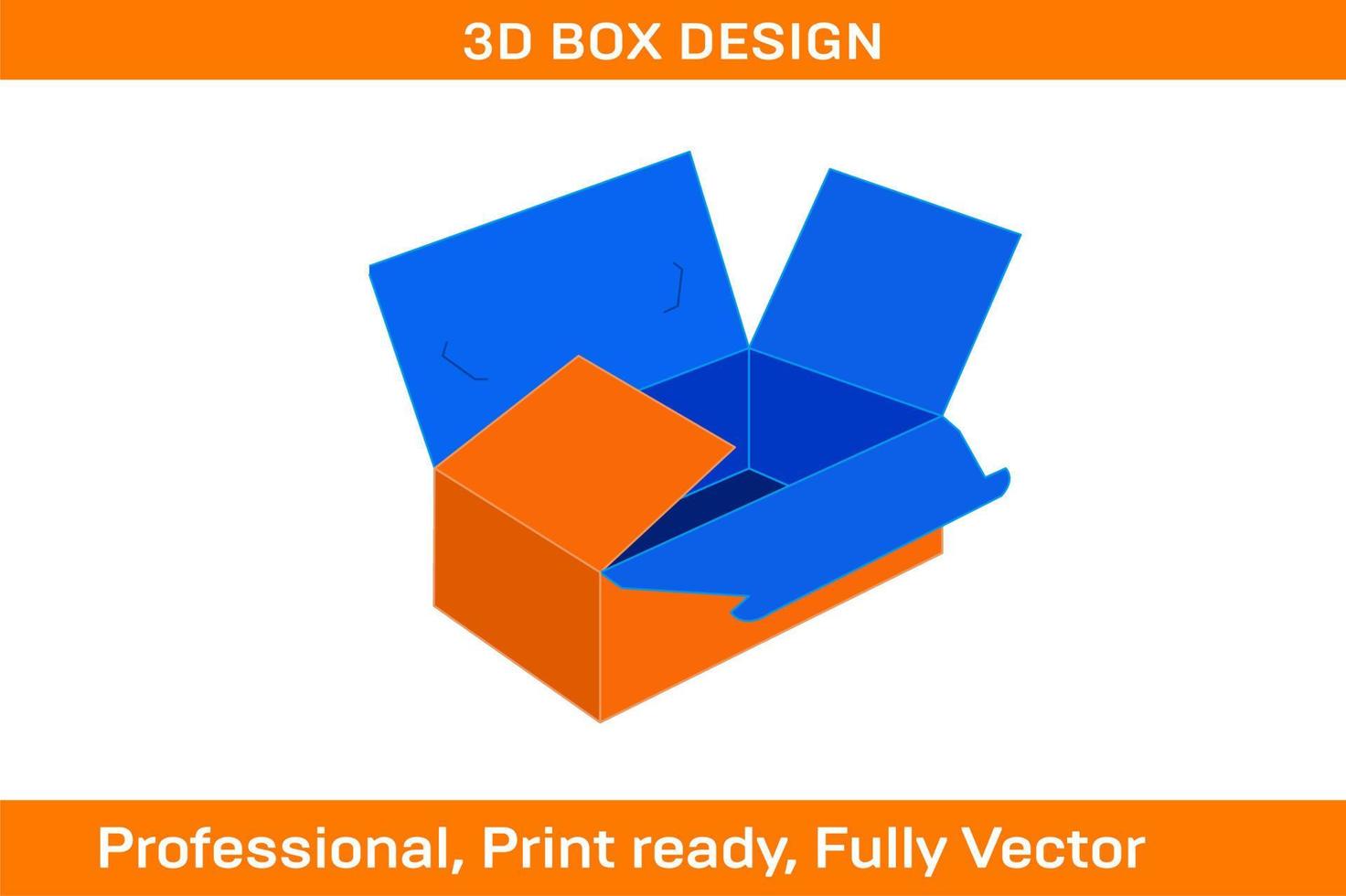 Folding cardboard FEFRCO218,corrugated carton box,resizable 3d vector dieline template