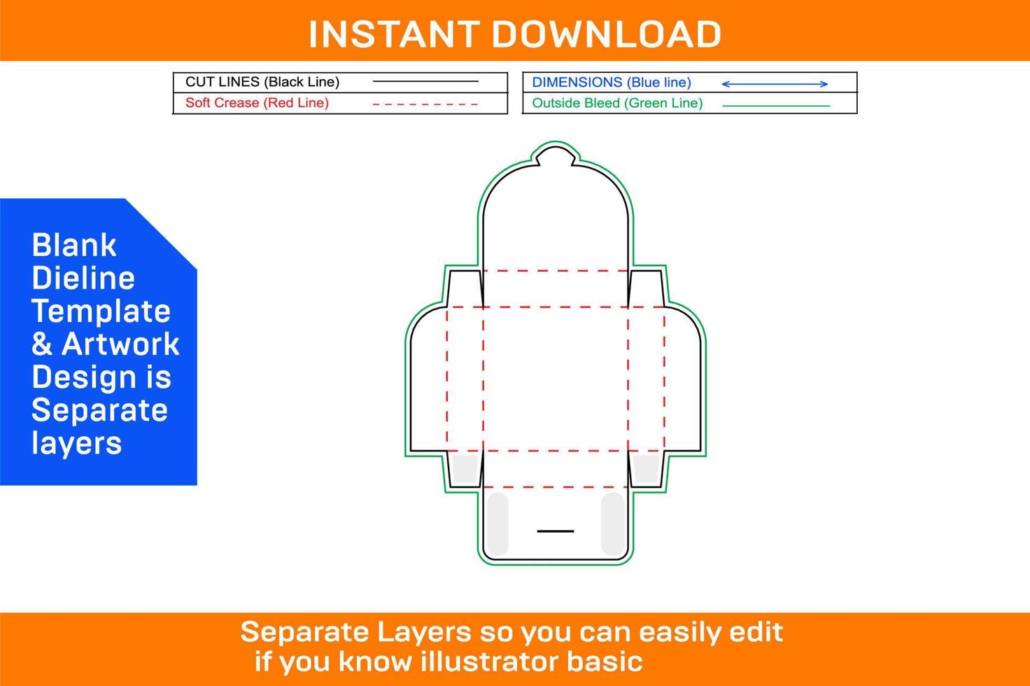 Garments box, shirt box die cut template and 3D box design vector