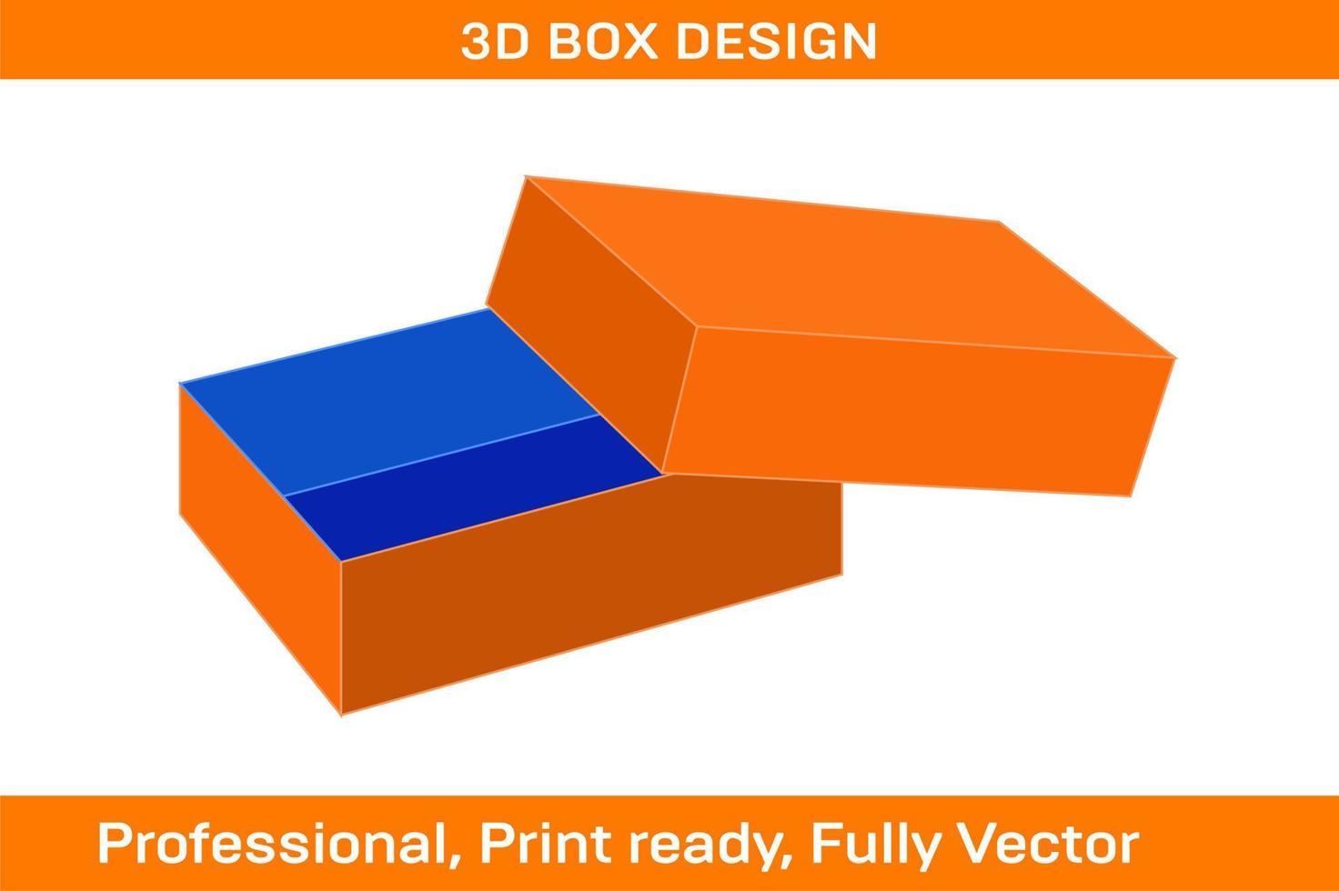 Cardboard carton FEFCO302 Corrugated packaging box dieline template and gift box vector