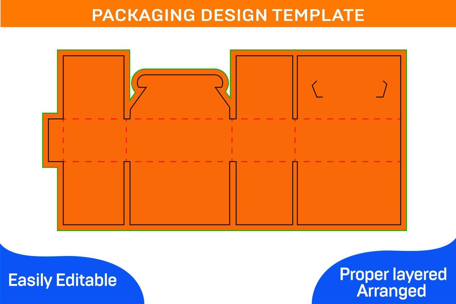 Folding cardboard FEFRCO218,corrugated carton box,resizable 3d vector dieline template