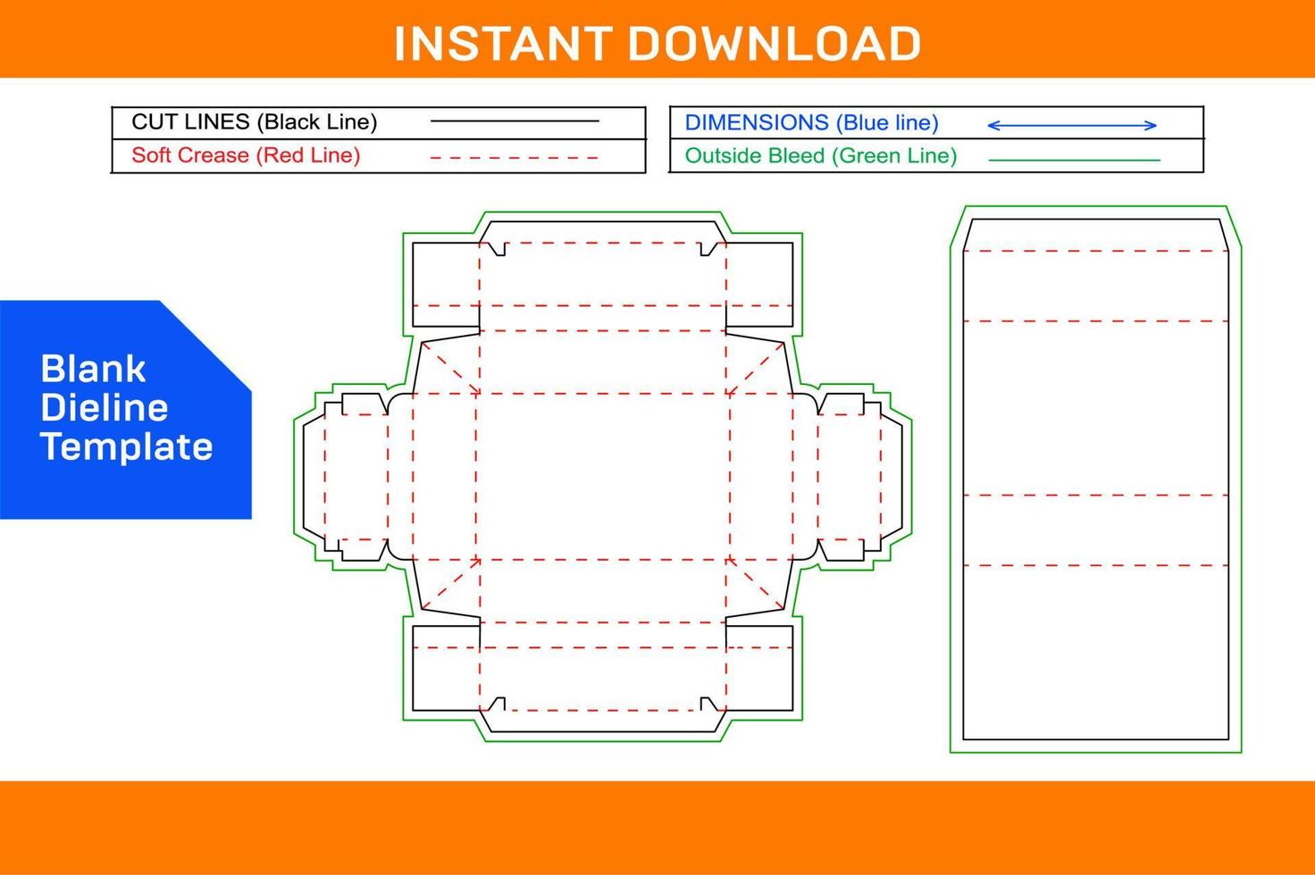 Match box, drawer sleeve gift box dieline template and 3D render file Blank dieline template vector