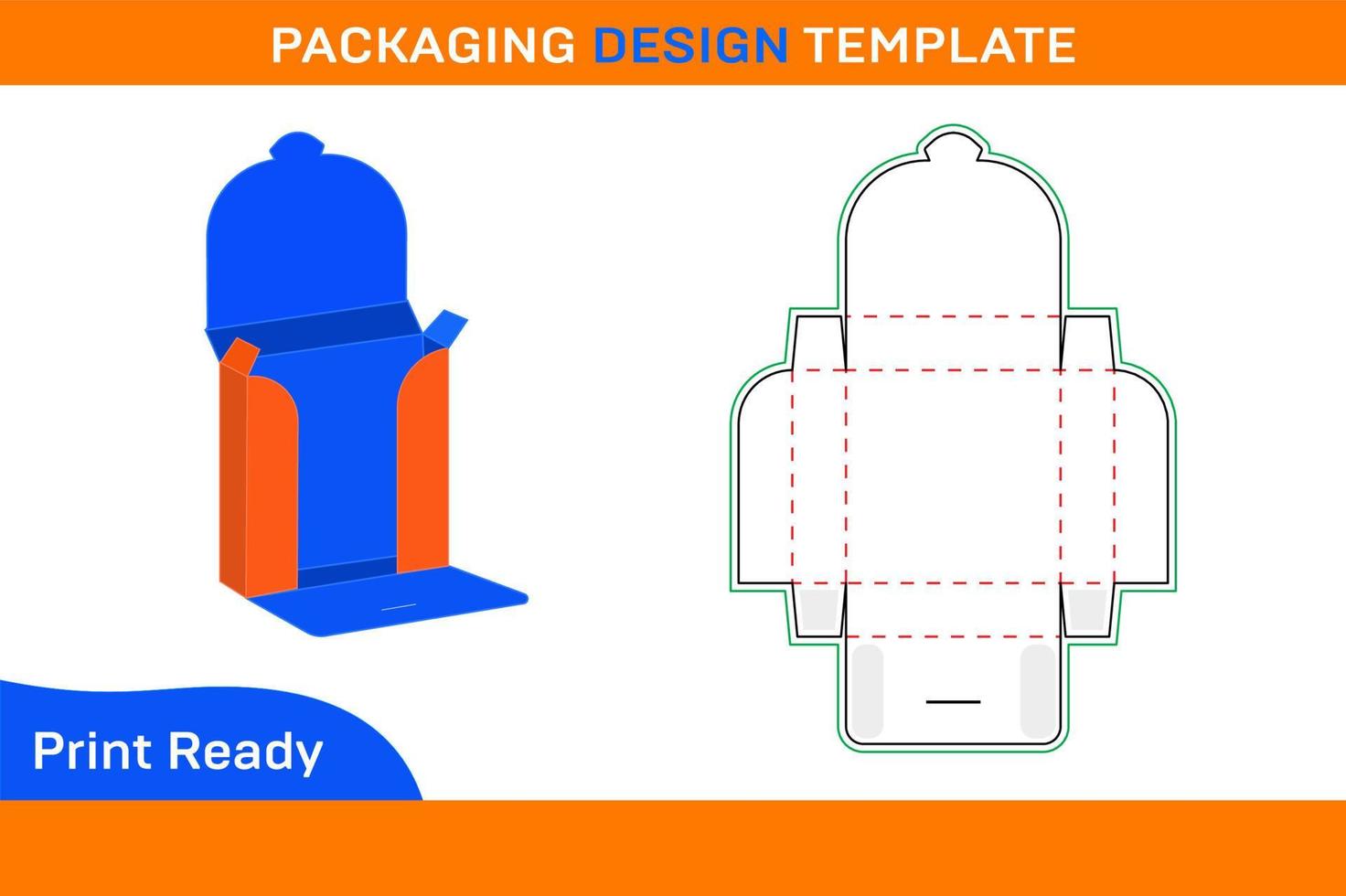 Garments box, shirt box die cut template and 3D box design vector