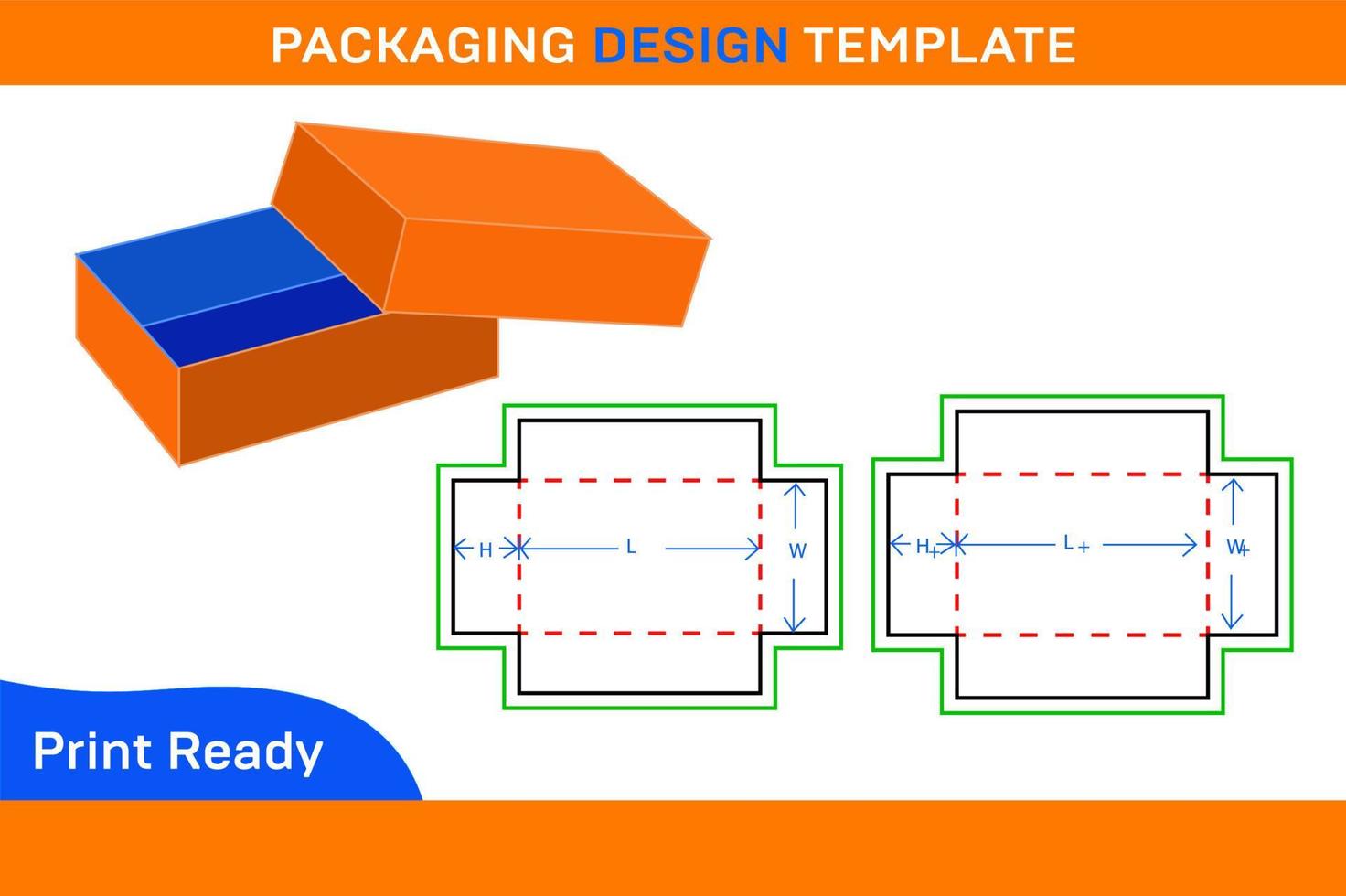 Cardboard carton FEFCO302 Corrugated packaging box dieline template and gift box vector