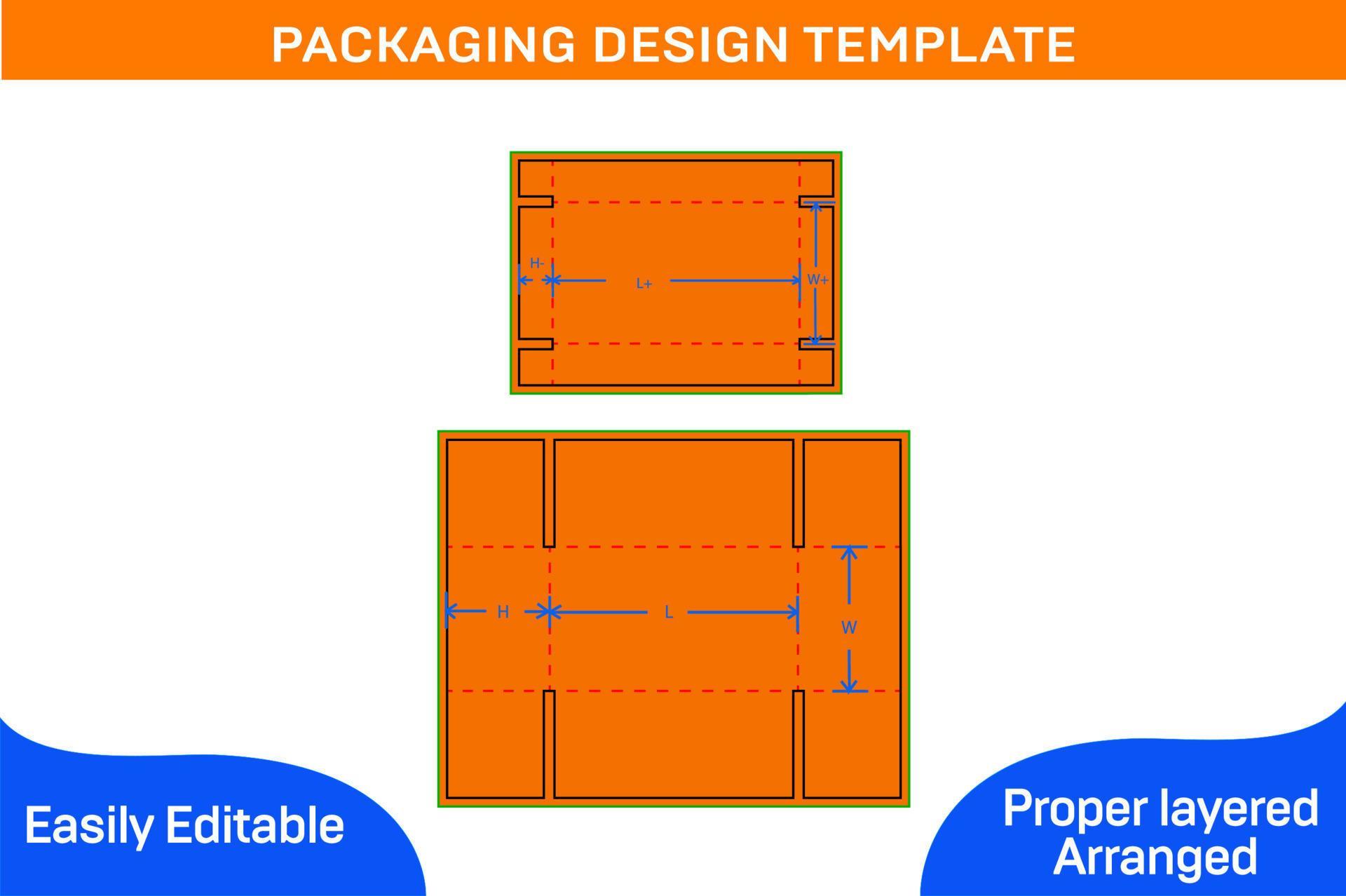 resizable corrugated carton box standard box 3D render and dieline