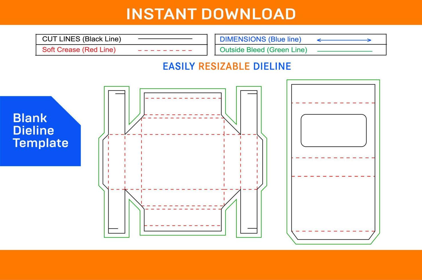 Sleeve drawer display box, Cocolate drawer box dieline tempalte and 3D box Blank dieline template vector