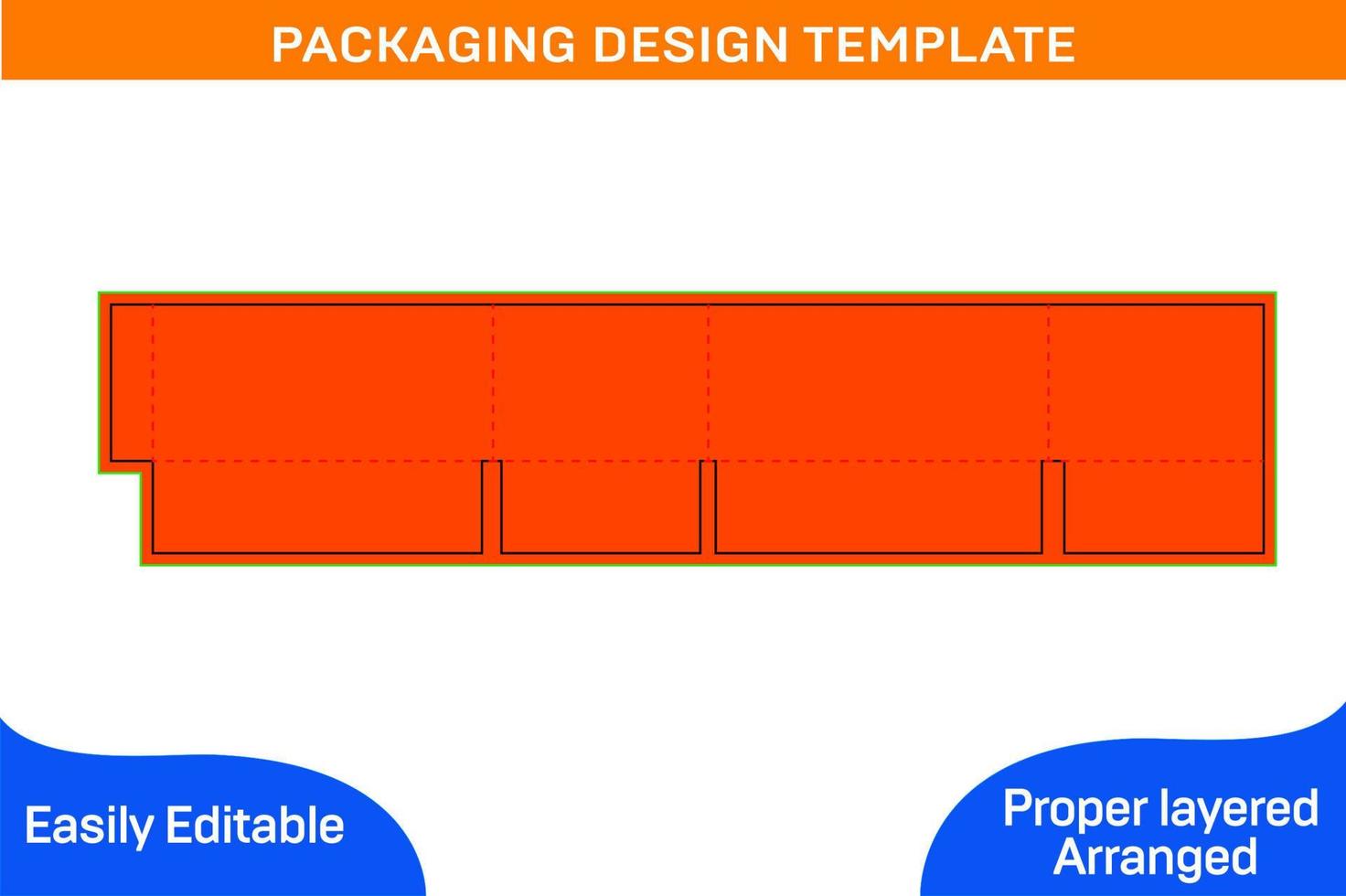 full overlap corrugated paper carton box dieline tamplate and 3D box vector