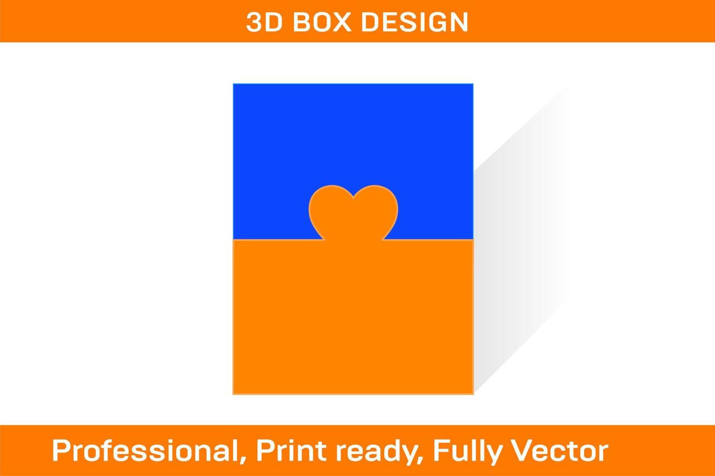 Heart cut shape Pocket or folder dieline, 3D ready for 8.5x11 inch page but editable vector