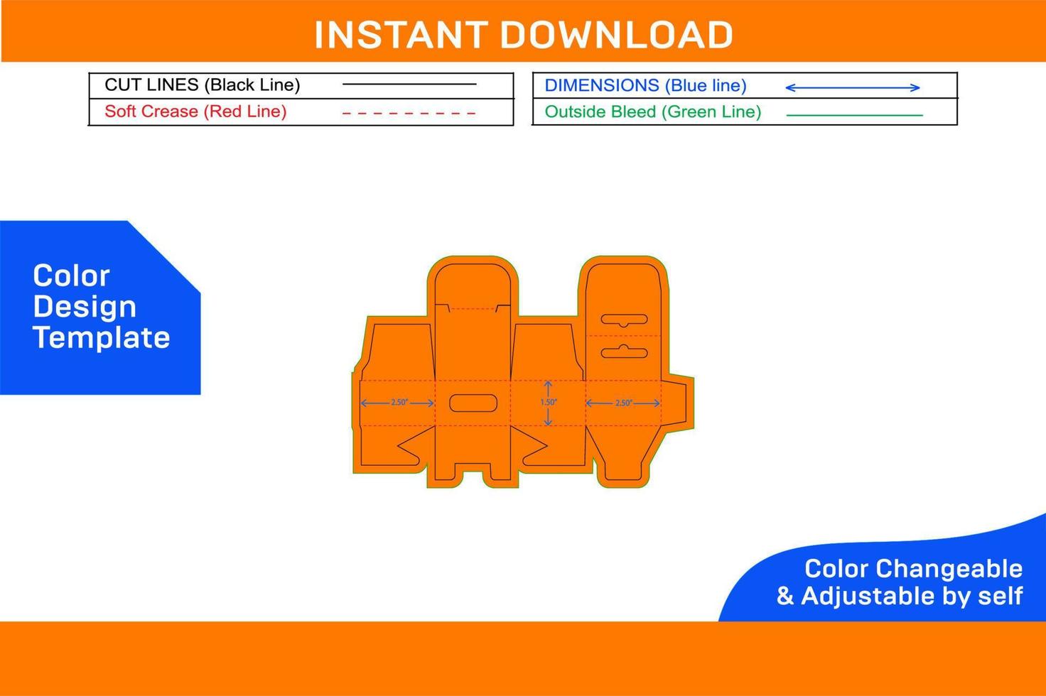 chasquido fondo bloquear móvil cargador con colgando ventana caja dieline modelo y 3d caja diseño color diseño modelo vector