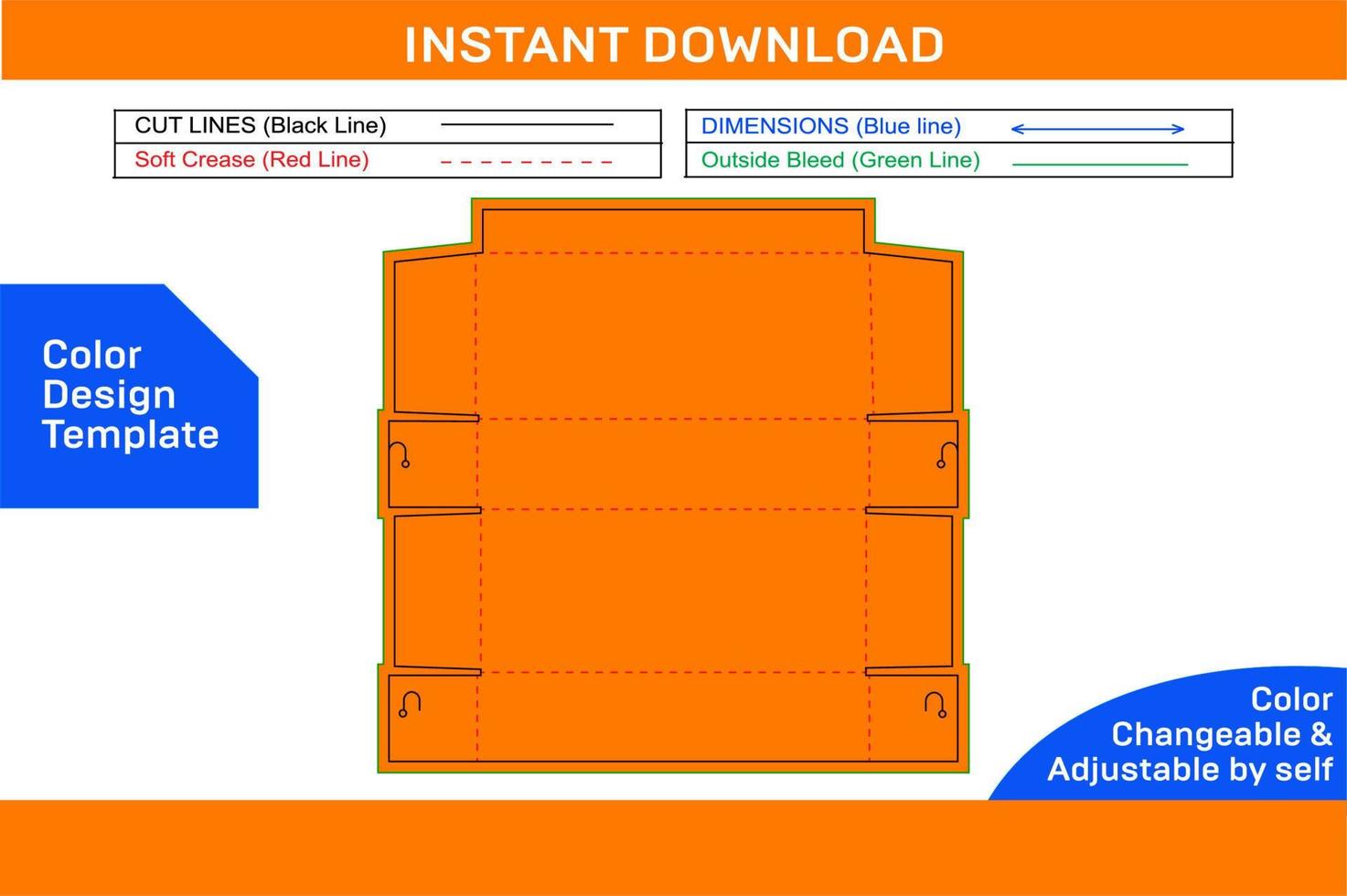 acanalado estándar Envío caja, cartulina caja de cartón caja dieline modelo color diseño modelo vector