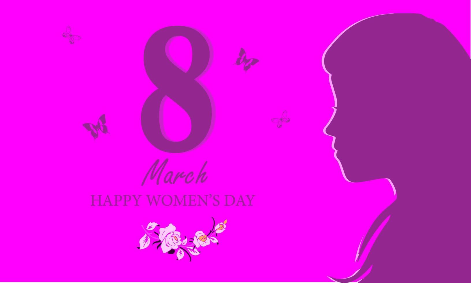 March for International Women's Day on March 8 with a flower and leaf frame vector