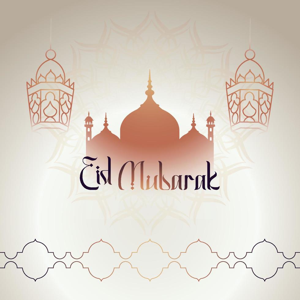 Happy muharram islamic new year with arabic pattern moon and lantern on white background Free Vector