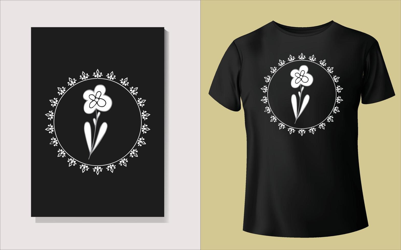 Black and white tee shirt design vector