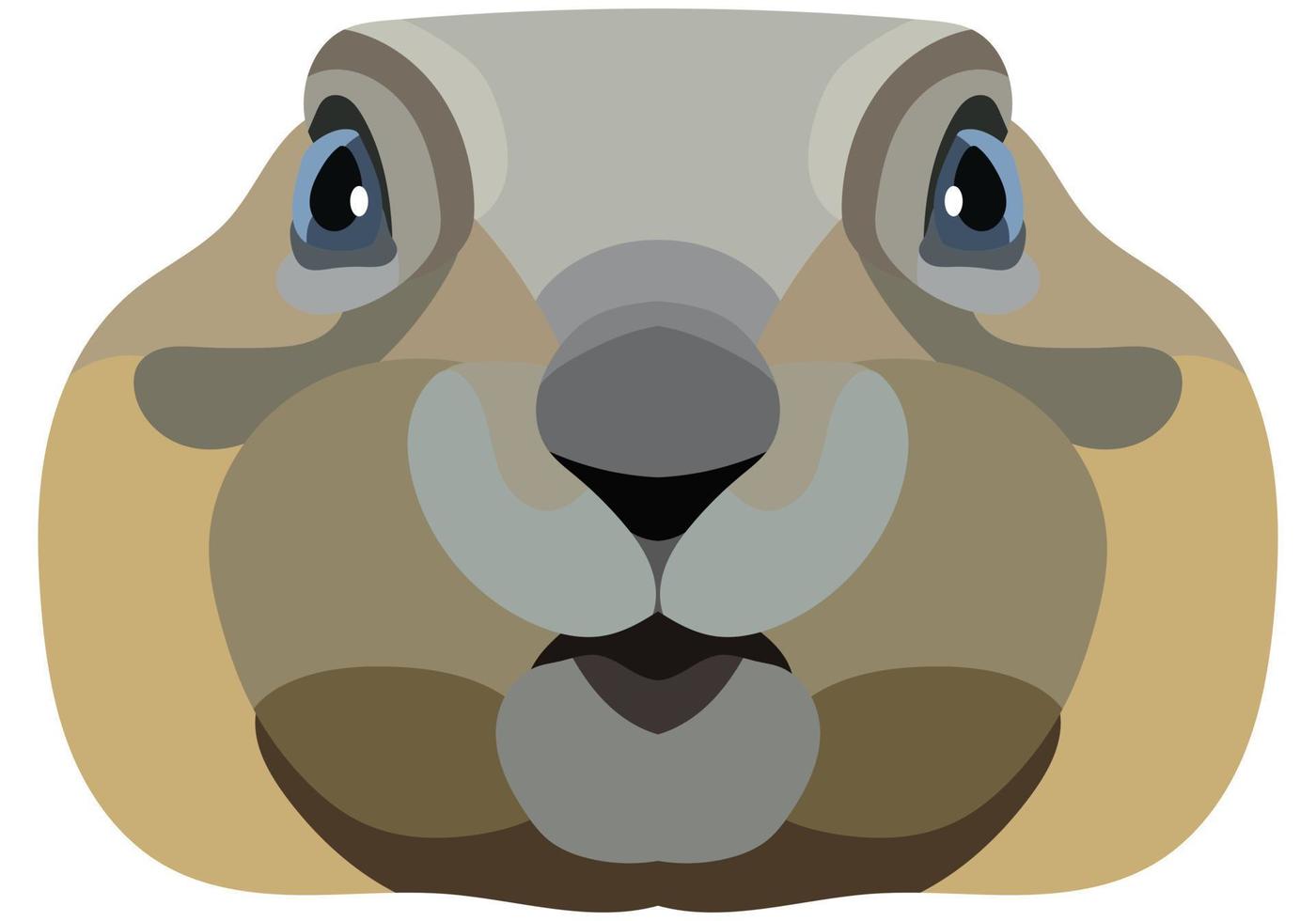Gopher face. An illustration of a muzzle of a rodent is depicted. Bright portrait on a white background. Vector graphics. animal logo