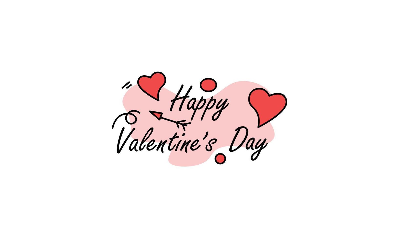 Happy Valentines Day typography poster with handwritten calligraphy text, isolated on white background. Vector Illustration