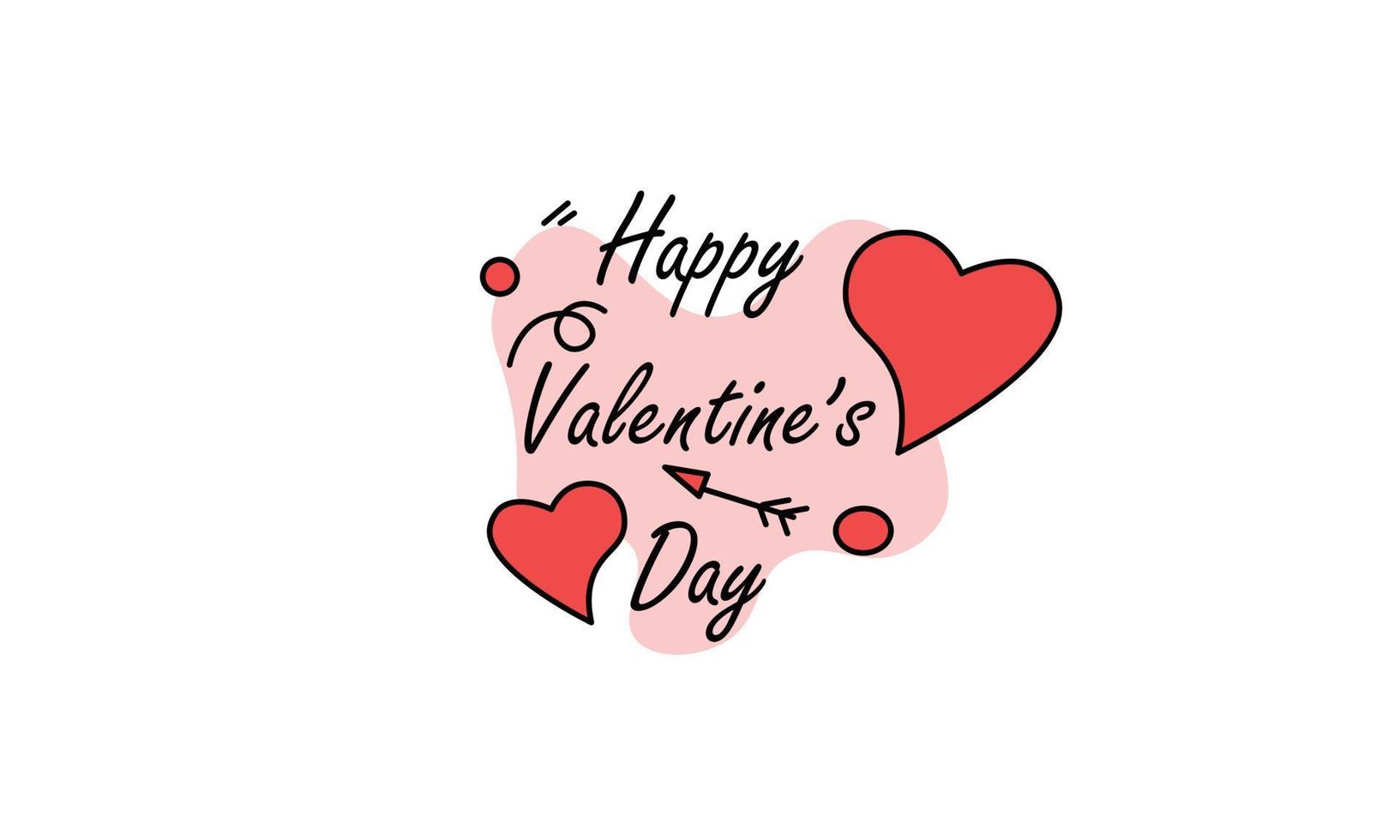Happy Valentines Day typography poster with handwritten calligraphy text, isolated on white background. Vector Illustration
