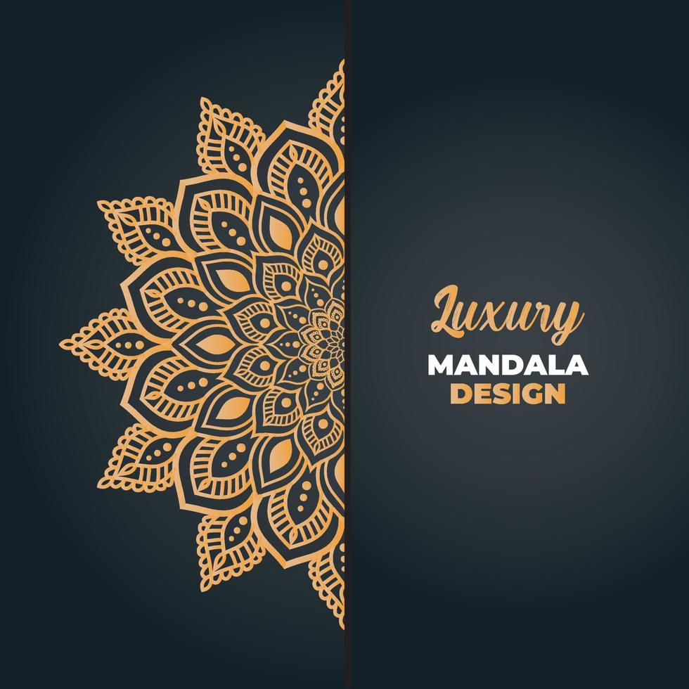 lujo mandala diseño y islámico antecedentes en dorado color vector