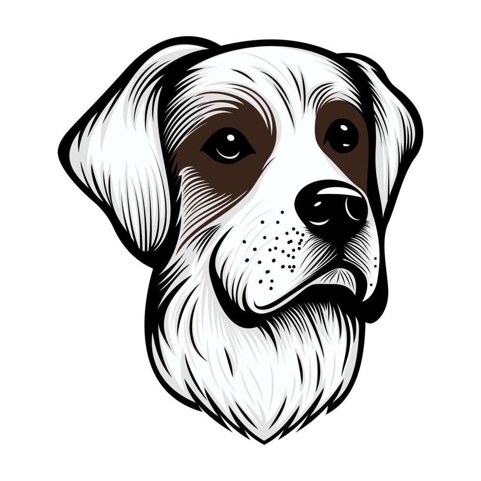 Labrador Retriever Puppies Head Vector illustration - Dog Portrait - Dog Face Logo- Pet Illustration