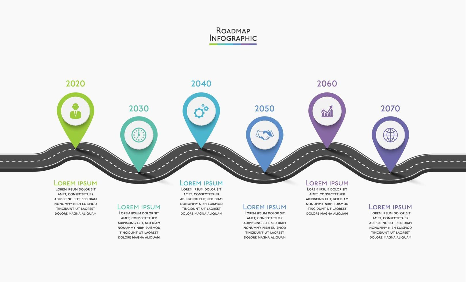 Presentation Business road map infographic template vector